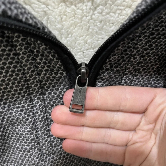 Orvis Men's Brighton Jacket M Gray 1/4 Zip Pullover Sherpa Sweater Sweatshirt - Picture 3 of 10